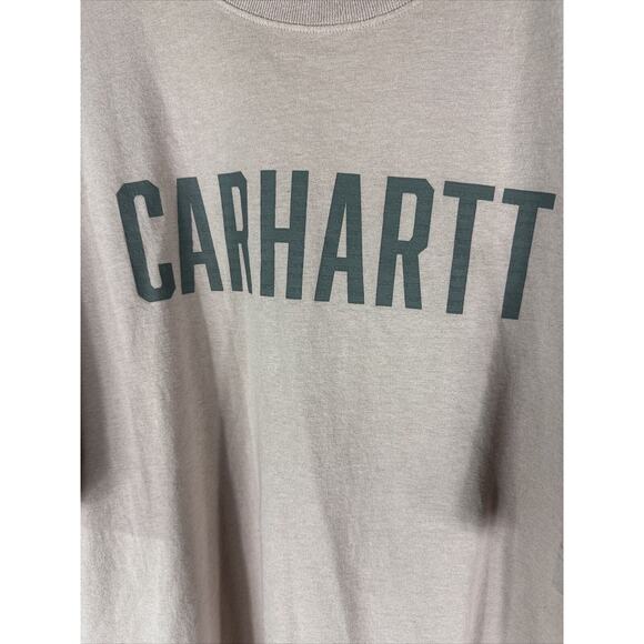 Carhartt Spellout Chest Logo Graphic T-shirt Pink Workwear Size Loose Fit 2XL - Picture 2 of 5
